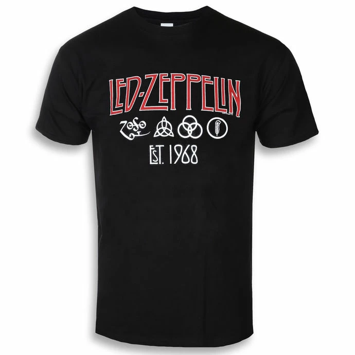 T-shirt Metal Men's Led Zeppelin - Symbols Est 68 Black - NNM