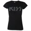 T-shirt Metal Women's Kiss - Logo Diamante - ROCK OFF