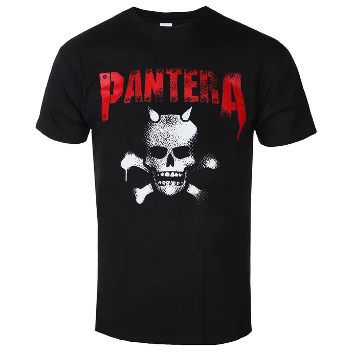T-shirt Metal Men's Pantera - Horned Skull Stencil - ROCK OFF