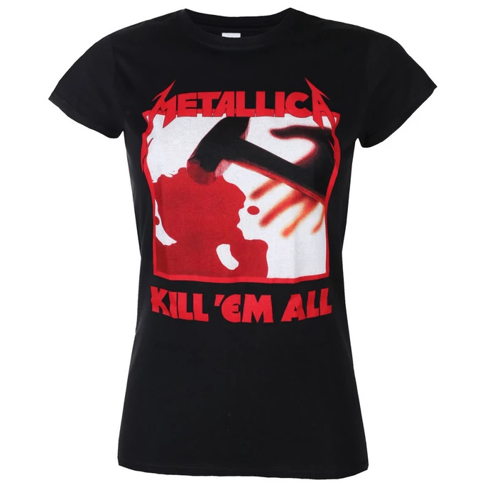Women's T-shirt METALLICA - KILL EM ALL TRACKS - BLACK - PLASTIC HEAD
