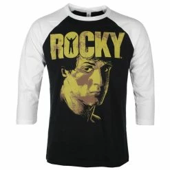 Men's T-shirt With 3/4 Sleeves Rocky - Sylvester Stallone - Baseball White-Black - HYBRIS