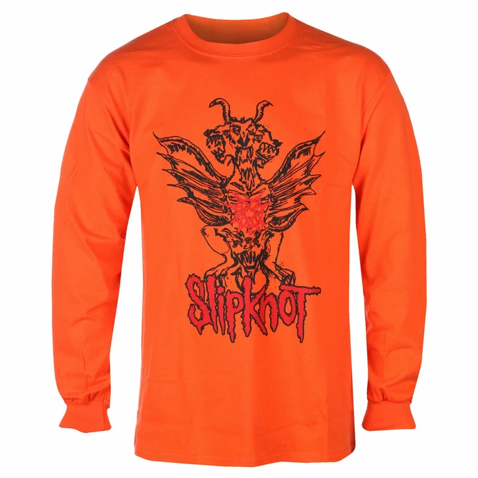 Men's T-shirt Long Sleeve Slipknot - Winged Devil - ORANGE - ROCK OFF