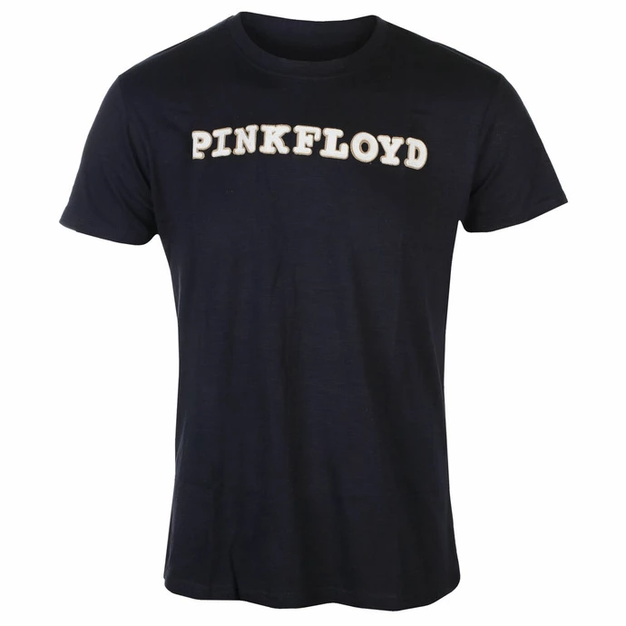 Men's T-shirt Pink Floyd - Logo & Prism App Slub - NAVY - ROCK OFF