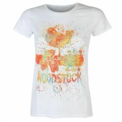 Women's T-shirt Woodstock Splatter - WHT - ROCK OFF