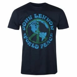 Men's T-shirt John Lennon - World Peace NAVY - ROCK OFF