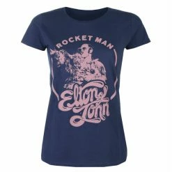 Women's T-shirt Elton John - Rocketman Circle Point NAVY - ROCK OFF