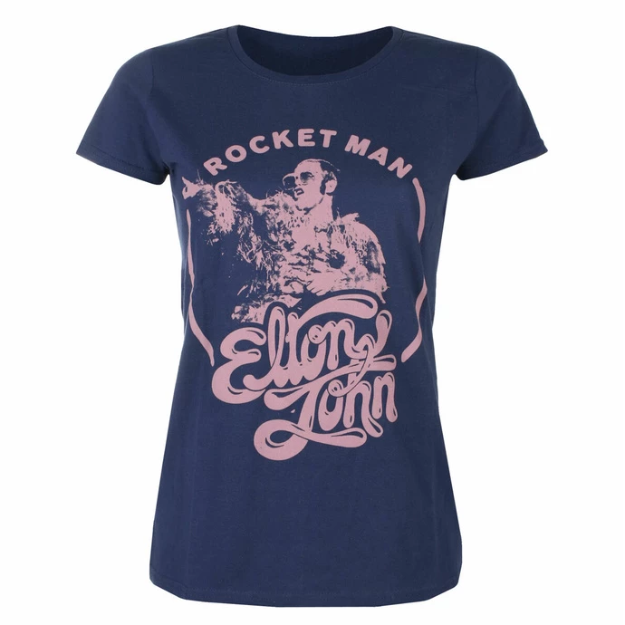 Women's T-shirt Elton John - Rocketman Circle Point NAVY - ROCK OFF