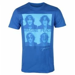Men's T-shirt John Lennon - Glasses 4 Up BLUE - ROCK OFF