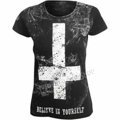 T-shirt Hardcore Women's - BELIEVE IN YOURSELF - AMENOMEN