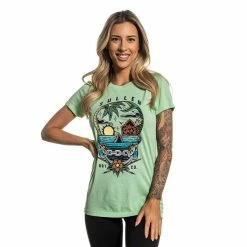 T-shirt Women SULLEN - PARADISE LOST - NEPTUNE GREEN