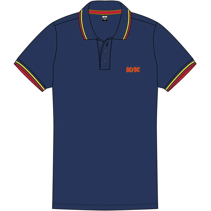 Men's T-shirt AC / DC - Classic Logo - NAVY Polo - ROCK OFF - Image 3