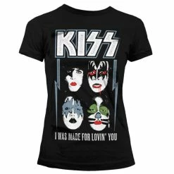 T-shirt Metal Women's Kiss - I Was Made For Lovin' You - HYBRIS