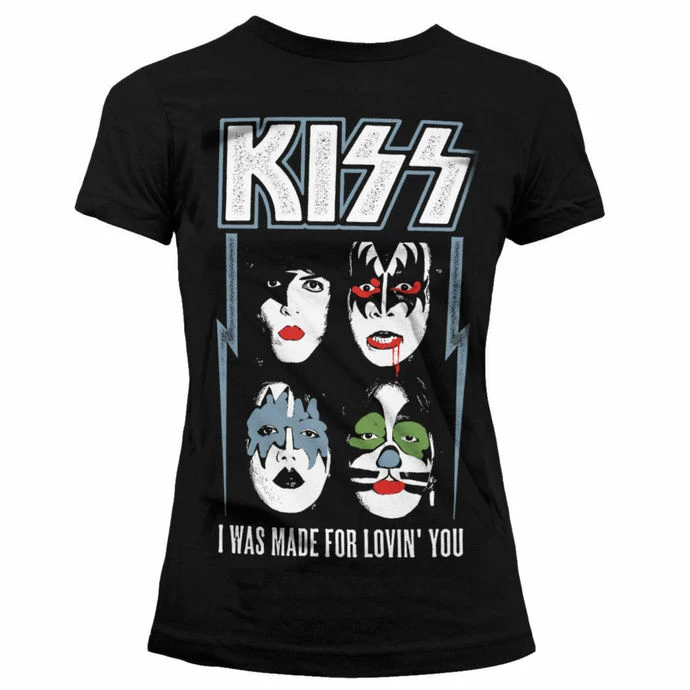 T-shirt Metal Women's Kiss - I Was Made For Lovin' You - HYBRIS