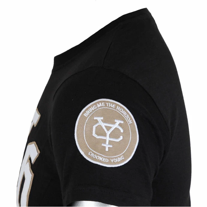 T-shirt Metal Men's Bring Me The Horizon - Logo & Crooked Youth Icon Applique Slub - ROCK OFF - Image 2