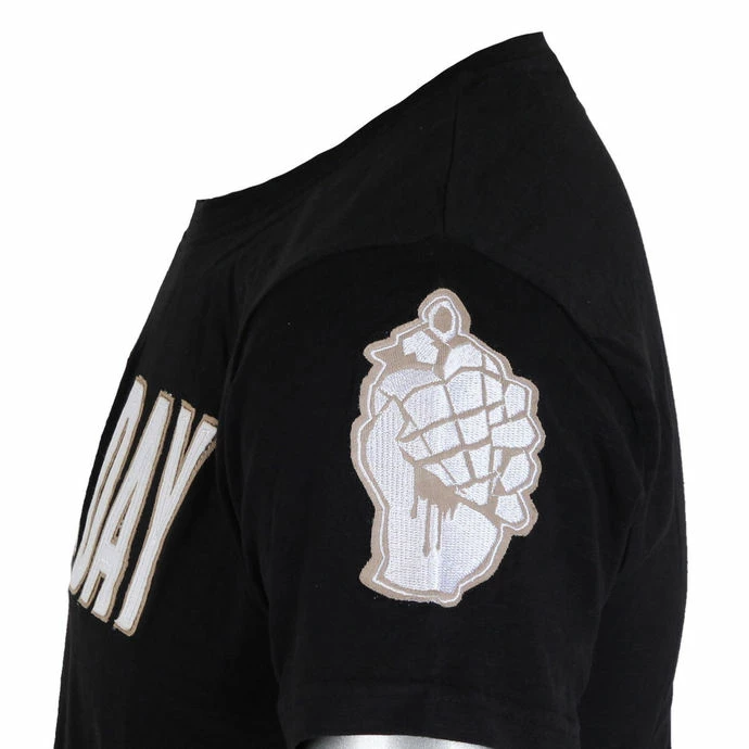 T-shirt Metal Men's Green Day - Logo & Grenade Applique Slub - ROCK OFF - Image 3