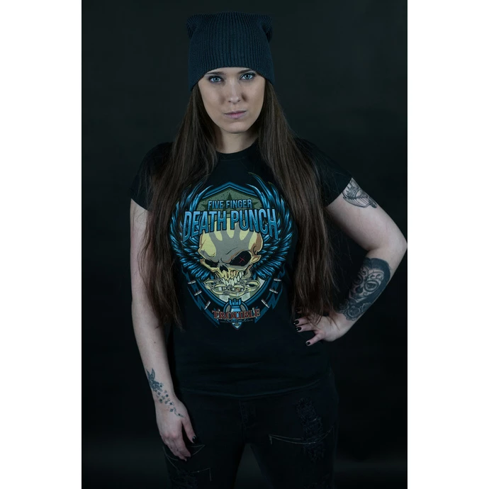 T-shirt Metal Women's Five Finger Death Punch - Trouble - ROCK OFF - Image 2