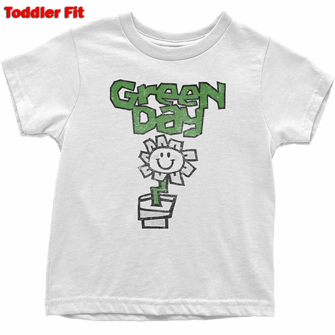 Children's T-shirt Green Day - Flower - WHT - ROCK OFF