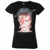 Women's T-shirt David Bowie - Aladdin Sane - BLACK - ROCK OFF
