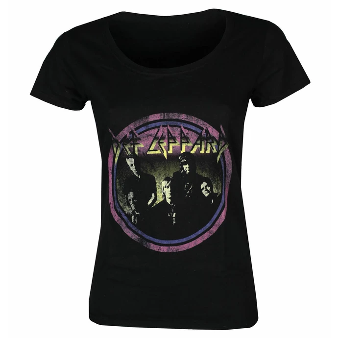 Women's T-shirt Def Leppard - Vtge Circle - BLACK - ROCK OFF