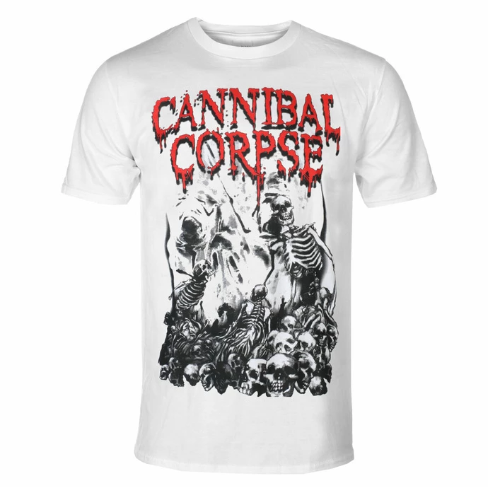 Men's T-shirt CANNIBAL CORPSE - PILE OF SKULLS - WHITE