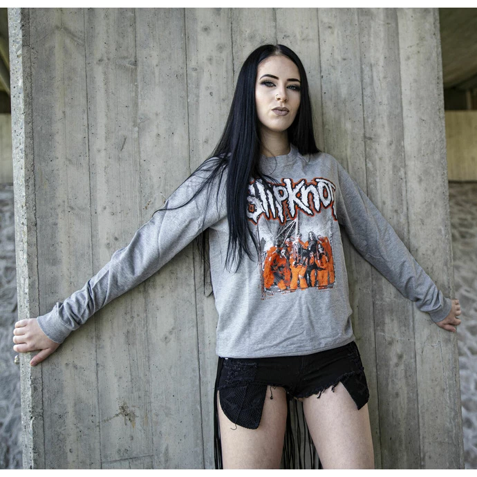 Unisex T-shirt With Long Sleeves Slipknot - Self-Titled - GREY - ROCK OFF - Image 2