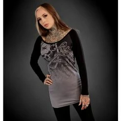 Women's T-shirt With Long Sleeves HYRAW - GRAVE