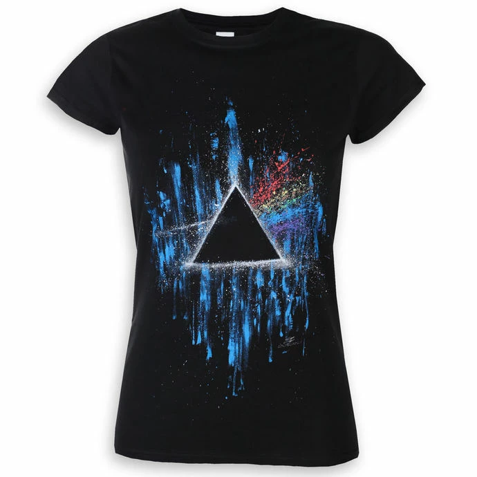 Women's T-shirt Pink Floyd - The Dark Side Of The Moon - Blue Splatter - ROCK OFF