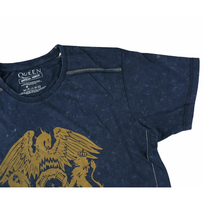 Men's T-shirt Queen - Classic Crest Snow Wash - NAVY - ROCK OFF - Image 2