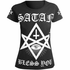 T-shirt Hardcore Women's - SATAN BLESS YOU - AMENOMEN