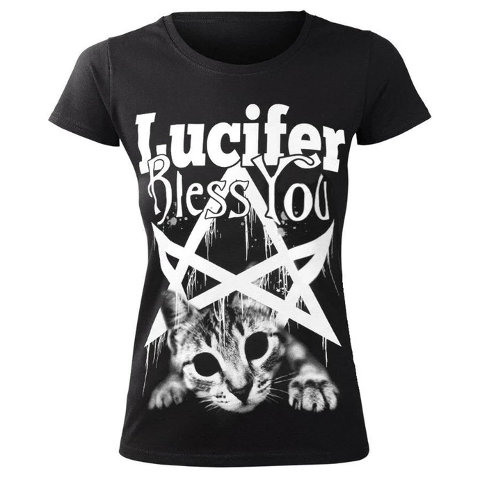 T-shirt Hardcore Women's - LUCIFER BLESS YOU - AMENOMEN