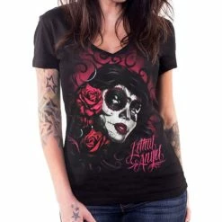 T-shirt Hardcore Women's - ANGEL RED CATRINA BLACK - LETHAL THREAT