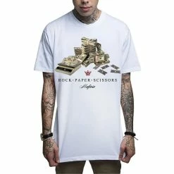 Men's T-shirt MAFIOSO - ROCK PAPER SCISSORS - WHT