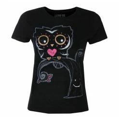 Women's T-shirt AKUMU INK - The Night Owl - Black