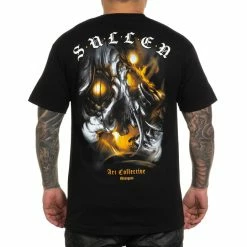 Men's T-shirt SULLEN - FIRE SKULL - BLACK
