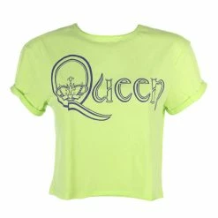 Women's T-shirt (top) QUEEN - ROYAL LOGO - OCEAN COLOR GREEN - AMPLIFIED